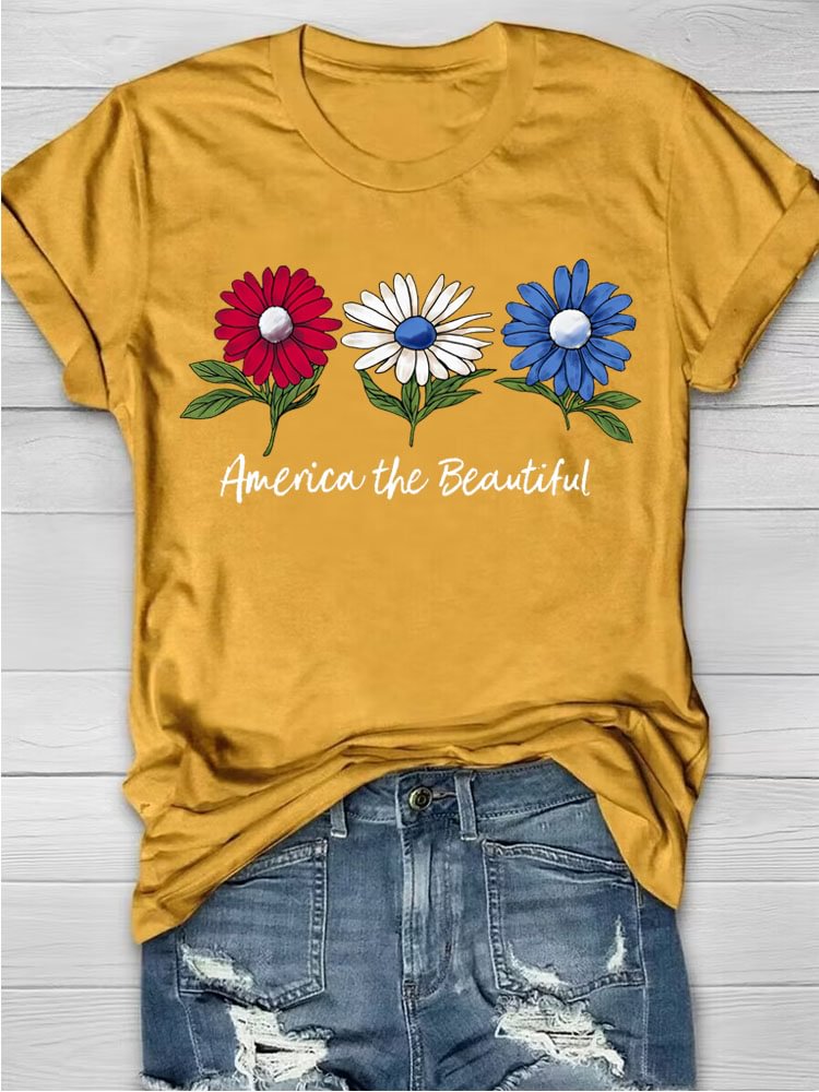 T-Shirt mit „America The Beautiful“-Aufdruck