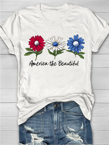 America The Beautiful Print T-shirt