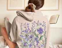 Sweat à Capuche Vintage Fleurs Pressées