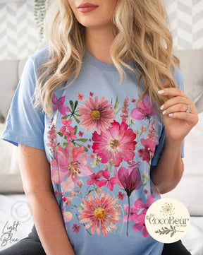 Pressed Flowers Tshirt Boho Wildflowers Cottagecore Shirt
