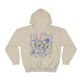 Vintage gepresste Blumen Kapuzenpullover