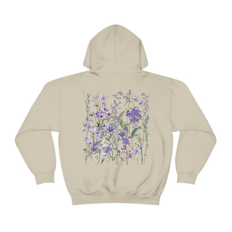 Vintage gepresste Blumen Kapuzenpullover